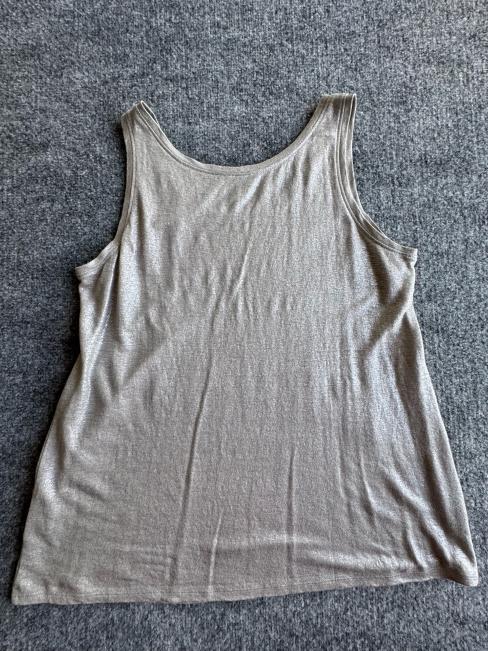 Eileen Fisher 100% Linen Metallic Silver Shimmer Tank Top Womens SMALL - Picture 4 of 7